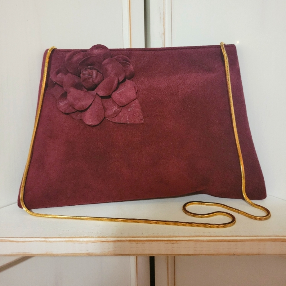 Vintage 70's Reva Burgundy Ultra Suede Shoulder Bag